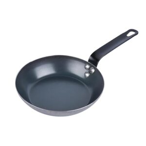 restaurantware met lux 8 inch fry pan, 1 lightweight frying pan - induction-ready, triple-riveted, black carbon steel cooking skillet, durable, for searing, sauteing, and browning food