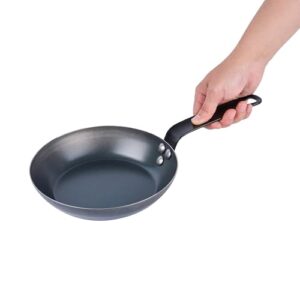 Restaurantware Met Lux 8 Inch Fry Pan, 1 Lightweight Frying Pan - Induction-Ready, Triple-Riveted, Black Carbon Steel Cooking Skillet, Durable, For Searing, Sauteing, And Browning Food