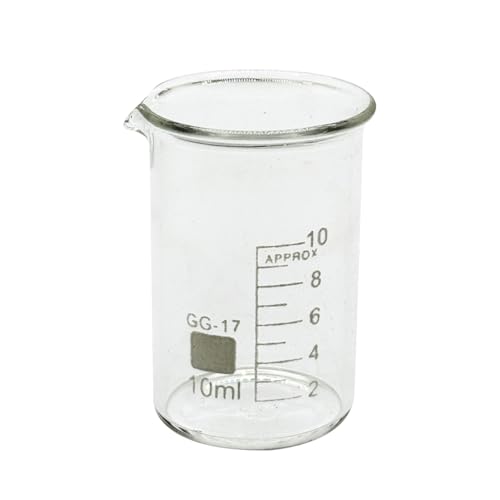 1pcs 100/25/250ml/150ml/200ml G3.3 Borosilicate Glass Low Form Beaker Chemistry Lab Heavy Wall Heat-Resist Scaled Measuring Cup (10ml)