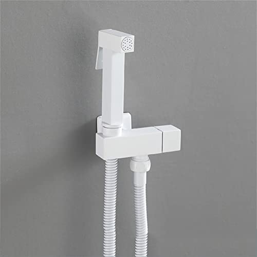 MINJING Bidet Faucet, White Handheld Toilet Spray, Sprayer Bathroom Attachment, Cloth Diaper Bidet Toilet Sprayer,B