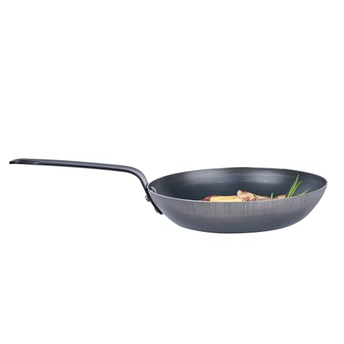 Restaurantware Met Lux 8 Inch Fry Pan, 1 Lightweight Frying Pan - Induction-Ready, Triple-Riveted, Black Carbon Steel Cooking Skillet, Durable, For Searing, Sauteing, And Browning Food