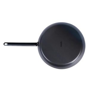 Restaurantware Met Lux 14 Inch Fry Pan, 1 Lightweight Frying Pan - Induction-Ready, Triple-Riveted, Black Carbon Steel Cooking Skillet, Durable, For Searing, Sauteing, And Browning Food