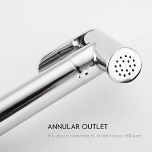 MINJING Handheld Bidet Sprayer for Toilet Brass Chrome Baby Cloth Diaper Sprayer with Toilet Paper Holder for Hot and Cold Water Portable Bidet Faucet with Bidet Hose for Feminine Wash