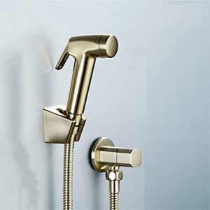 minjing hand held toilet bidet sprayer, abs plastic douche kit, brushed gold bidet faucet shower head,d set