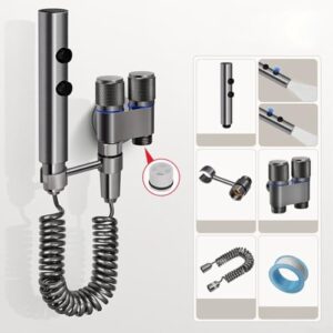 Stainless Steel Bidet Sprayer Set, Bidet Sprayer For Toilet, Handheld Bidet Sprayer Kit With Dual-switch Water Outlets, Soft Spray And Spray Modes Available, G1/2 Interface(Grey)