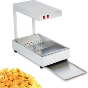 Electric Food Heat Lamp, tainless Steel Commercial Warmer, Buffet Fries Warming Dump Station, for Chips Churros Fried Food, Suitable for Restaurants, canteens, Kitchens, supermarkets, Bakeries