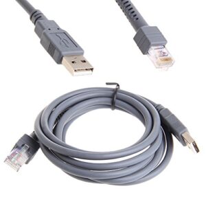 staol 200cm 6.56FT USB Data Cable for Symbol Barcode Scanner LS1203 LS2208/ LS4008I LS4208 LS3008 CBA-U01-S07ZAR