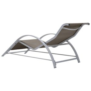 MINERWALL Sun Loungers 2 pcs with Table Aluminum Taupe,Patio Sunlounger Set with Table Comfortable and Durable Outdoor Furniture Sun Loungers, Outdoor Seating