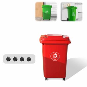 30l/50l/80l/100l/120l/240l outdoor garbage cans with lids and wheels, 32 gal heavy-duty wheeled trash can with lid, for restaurants/hospitals/offices/back of house/warehouses/home(red,30l)