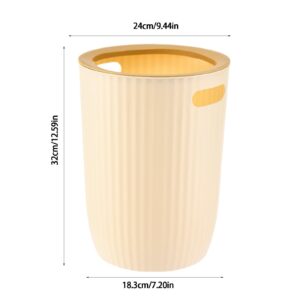 Household Wastebasket, Large Capacity Garbage Can, Pressure Ring Bathroom Toilet Garbage Can, Durability Plastic Trash Cans, for Kitchen Bedroom (Coffee)