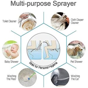 MINJING Handheld Toilet Bidet Faucet Sprayer Stainless Steel Bathroom Hand Spraye Set Self Cleaning Shower Head No Punch