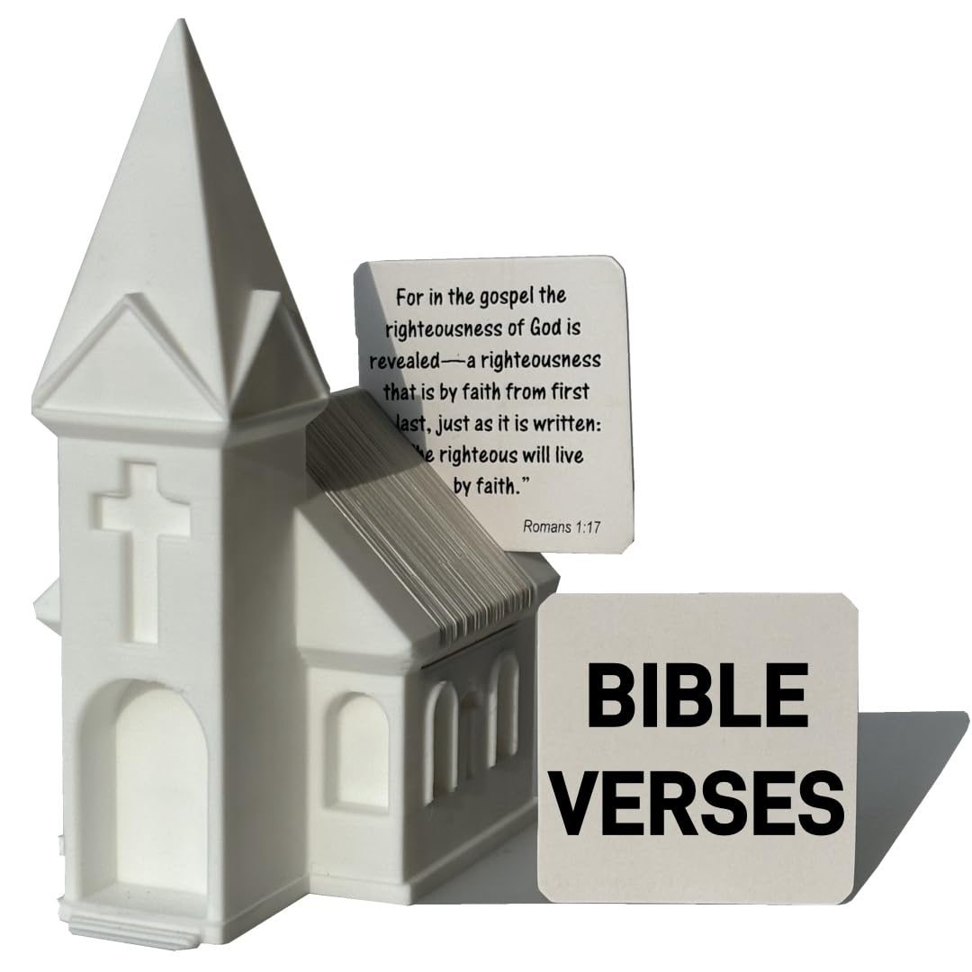 AXICIR 60 Inspirational Bible Verses Cards - Church Shaped Bible Study Supplies - God Christian Gifts For Women Men Mom Dad Teen Girls Boys - Religious Graduation Gifts (White)