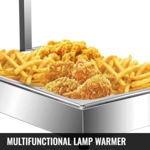 Electric Food Heat Lamp, tainless Steel Commercial Warmer, Buffet Fries Warming Dump Station, for Chips Churros Fried Food, Suitable for Restaurants, canteens, Kitchens, supermarkets, Bakeries