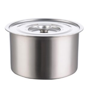 Stainless Steel Soup Seasoning Pot with Lid, Non Stick Multi Functional Stew Container Kitchen Utensil, suitable for seasoning, condiments, soups, containers and other uses (Large)