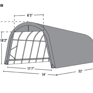 ShelterLogic Roundtop 14x32x12 ft. Instant Garage - All-Season Fabric-Covered Shelter for RVs, Trucks, Boats, Cars