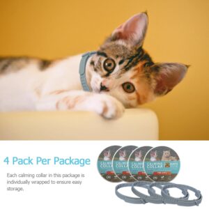 Cat Calming Collar for Cats Pheromones Anxiety Relief Calming Collar Cat Relaxer 4Pack, 60 Days of Calming Each Collar, Adjustable Size for All Cats for Travel (Grey)