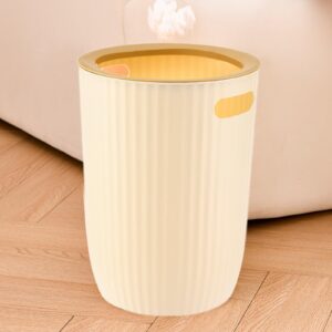 Household Wastebasket, Large Capacity Garbage Can, Pressure Ring Bathroom Toilet Garbage Can, Durability Plastic Trash Cans, for Kitchen Bedroom (Coffee)