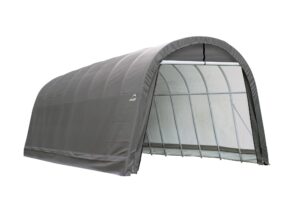 shelterlogic roundtop 14x32x12 ft. instant garage - all-season fabric-covered shelter for rvs, trucks, boats, cars