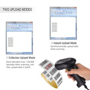 Barcode Scanner Support 2.4G and USD Connection with 1500MAh Rechargeable Battery