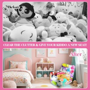 Stuffed Animal Bean Bag Chair Cover: Clear Waterproof Stuffable Beanbag Chair Cover - Creative PVC Plush Toys Storage Used for Organizing Soft Stuff Plush Dolls