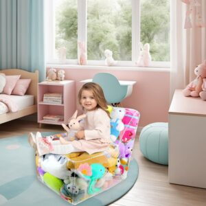 Stuffed Animal Bean Bag Chair Cover: Clear Waterproof Stuffable Beanbag Chair Cover - Creative PVC Plush Toys Storage Used for Organizing Soft Stuff Plush Dolls