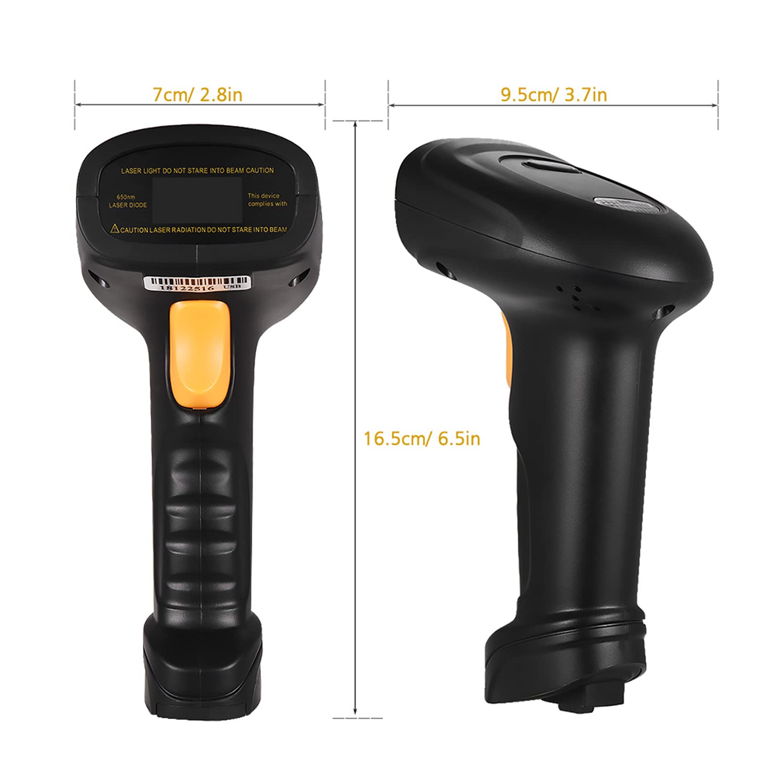 Barcode Scanner Support 2.4G and USD Connection with 1500MAh Rechargeable Battery