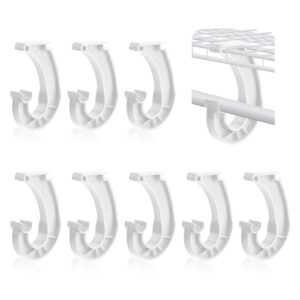 8pcs closet rod bracket, j shaped for closetmaid bracket 3/4 closet shelf pole holder wardrobe shelf brackets hooks hanging closet rod support for cabinets curtain hanging clothes(white)