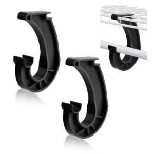 2pcs closet rod bracket, j shaped for closetmaid bracket 3/4 closet shelf rod holder closet shelf brackets hooks hanging closet rod support for cabinets curtain hanging clothes(black)