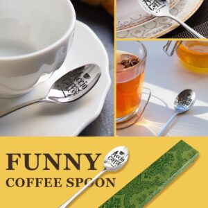 Lukifana Funny Accio Coffee Spoon, Stainless Steel Coffee Spoon Ice Cream Spoon Teaspoon Cheese Spoon, Suitable for Coffee Lovers, Bookworm Friends, Harry Potter Fans, Birthday Christmas Gifts