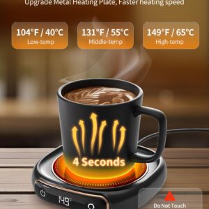 Coffee Mug Warmer, Cup Warmer for Desk with Auto Shut Off, 3 Temp Settings, Mug Warmer for Coffee, Beverage, Milk, Tea, Coffee Warmer Plate in Your Home & Office, Gift (No Cup)