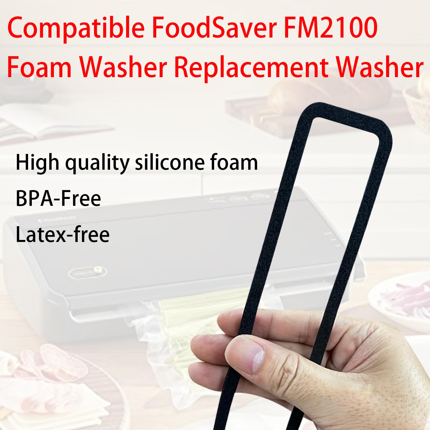 ziHenryDa 4 Pack Foam Replacement Gaskets compatible with FoodSaver FM2100 Vacuum Sealer Machine,Replacement Gaskets Applies to FoodSaver FM2000, FM2100, GM2050, GM2150 Series Vacuum Sealers