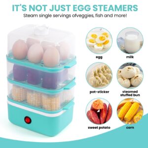 Triple Egg Cooker, 18 Egg Capacity Electric Egg Cooker with Auto Shut-Off Function makes hard, medium or soft boiled eggs quickly and meets your many needs for eggs and food.