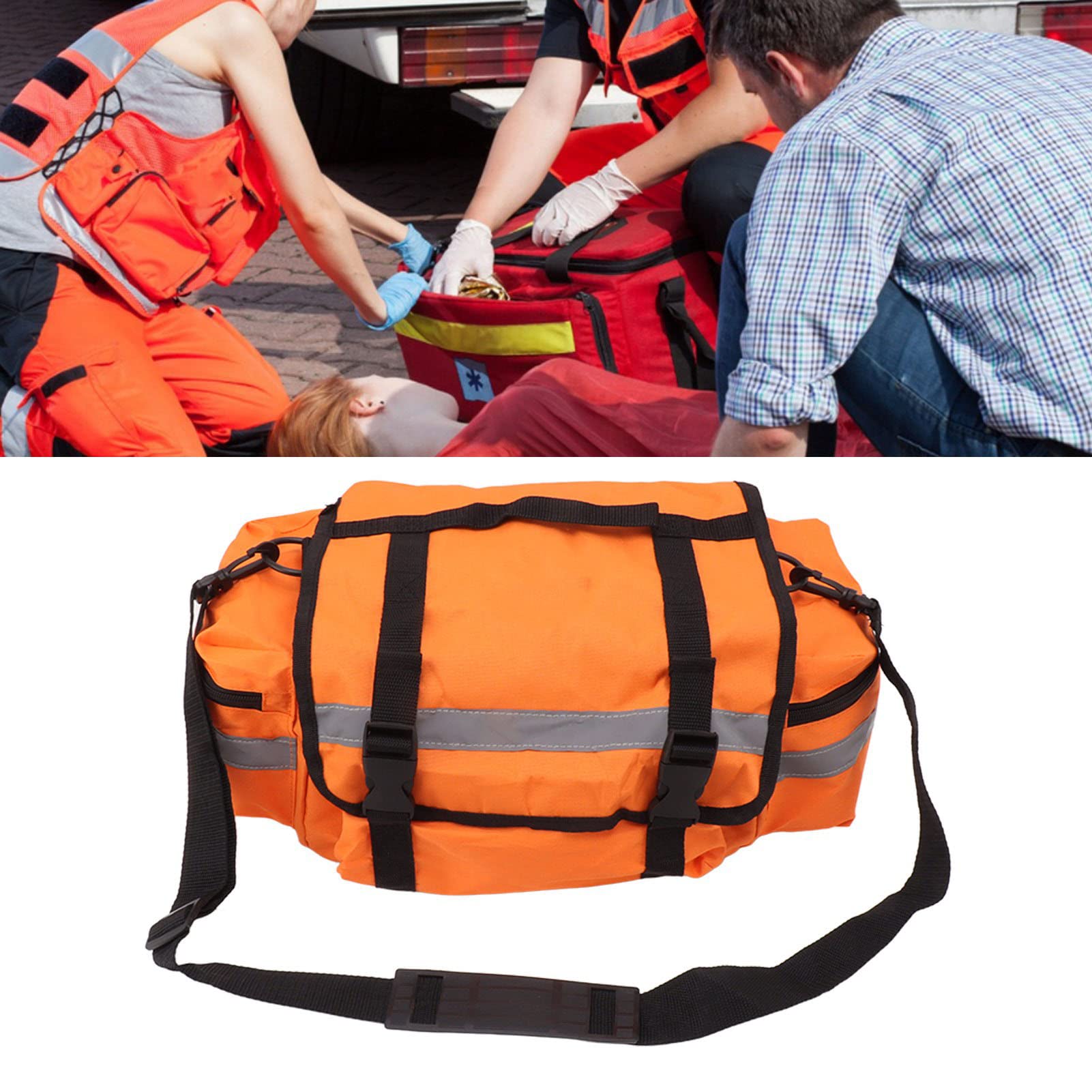 ANGGREK Emergency Empty Bag, Polyester Material Emergency Supplies Bag Large Capacity for Home