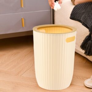 Household Wastebasket, Large Capacity Garbage Can, Pressure Ring Bathroom Toilet Garbage Can, Durability Plastic Trash Cans, for Kitchen Bedroom (Coffee)