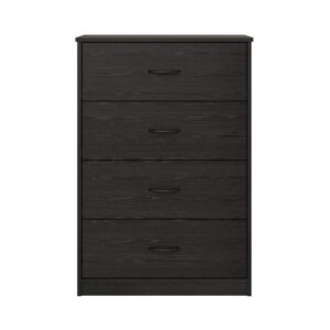 Ameriwood Home Everly Tall 4-Drawer Dresser, Black Oak