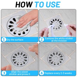 AMAZOPEN Disposable Hair Drain Stickers (25 Packs) 3.94 Inches Round Disposable Hair Catcher & Drain Covers | Round Mesh Disposable Shower Drain Hair Catcher for Bathroom, Bathtub & Kitchen