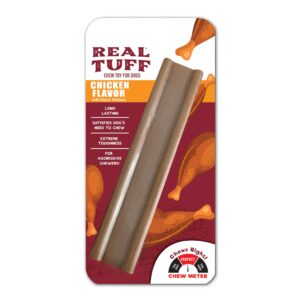 Real Tuff | Chew Toy for Large Dogs | Long Lasting for Aggressive Chewers | Chicken Flavor | 1 Count