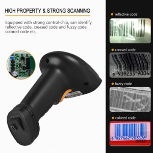 Barcode Scanner Support 2.4G and USD Connection with 1500MAh Rechargeable Battery