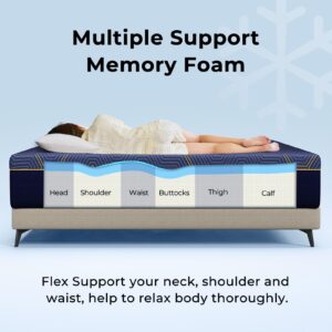 Rolanstar Full Size Mattress 10 inch, Memory Foam Mattress for Pressure Relief, Cooling Gel Mattress in a Box, Bamboo-Charcoal Foam Mattress, Firm, Fiberglass Free, CertiPUR-US Certified