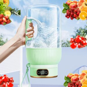 Yulyoie Multifunctional Portable Juicer Cup with Digital Display, Portable Smoothie Blender on the Go, Juice Cup Blender, USB Rechargeable (blue)