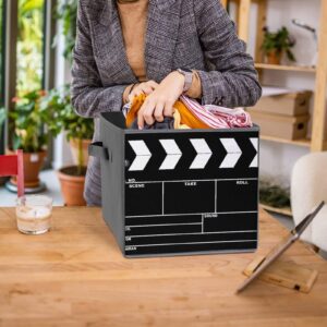 OPOZSDF Collapsible Storage Cubes with Handles, 10.6 Inch Storage Basket Compatible with Movie Clapboard Storage Bins Decorative for Cube Shelf Organizer