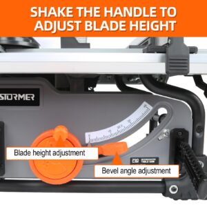 Table Saw for Jobsite, Prostormer 8-Inch Portable Tablesaw 25-Inch Rip Capacity,11-Amp Compact Benchtop Saw with Sliding Miter Gauge for Woodworking & DIY