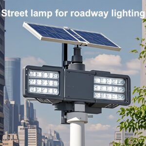 500W 360 LED Solar Street Lmaps, Dusk to Dawn, IP65 Waterproof, Outdoor Lighting, Solar Powered