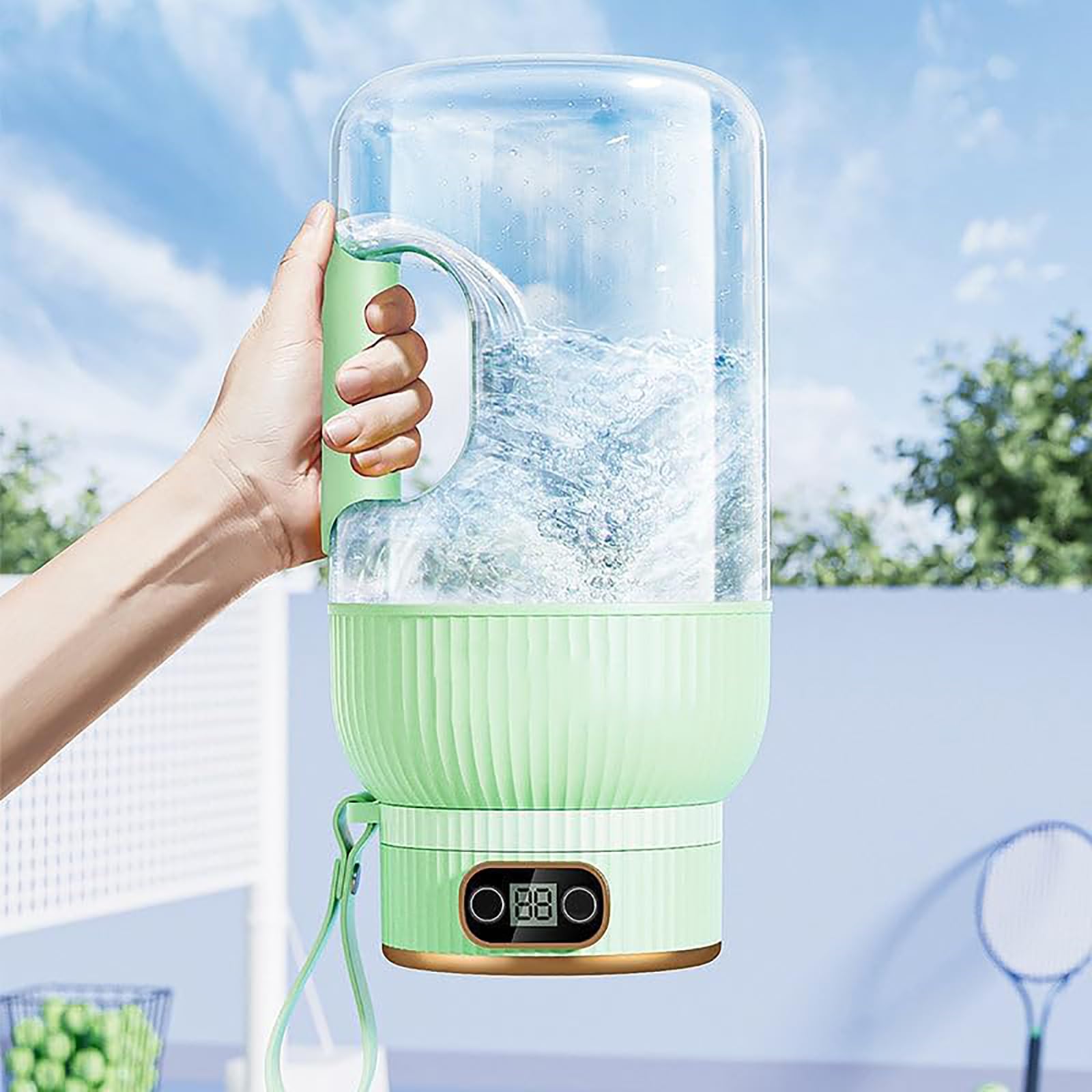 Yulyoie Multifunctional Portable Juicer Cup with Digital Display, Portable Smoothie Blender on the Go, 2024 New Electric Citrus Juicer Portable Rechargeable Juicer Machines with USB (White, 600ml)