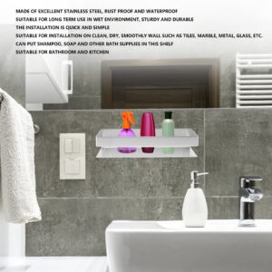 evhooe Bathroom Shower Shelf 30cm Stainless Steel Wall Mounted Bathroom Rack Rustproof Kitchen Storage Shelf