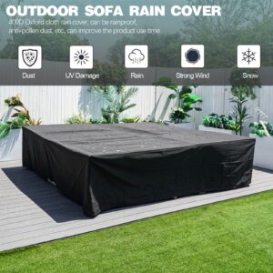 Vimstora 5 Pieces Outdoor Patio Sectional Furniture Set with Ottomans, Wicker Patio Furniture Conversation Sets Sofa for Backyard Garden Balcony Poolside,Waterproof, rain Cover