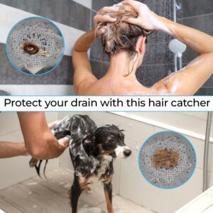 AMAZOPEN Disposable Hair Drain Stickers (25 Packs) 3.94 Inches Round Disposable Hair Catcher & Drain Covers | Round Mesh Disposable Shower Drain Hair Catcher for Bathroom, Bathtub & Kitchen