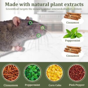 Mouse Repellent Outdoor, 24 Pack Peppermint Oil Mouse and Squirrel Deterrent for Indoor Attic Garage, Safe for Pets & Family, Natural Repellent to Keep Rodents Away from Garden and Home