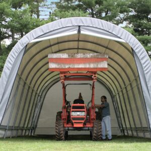 ShelterLogic Roundtop 14x32x12 ft. Instant Garage - All-Season Fabric-Covered Shelter for RVs, Trucks, Boats, Cars