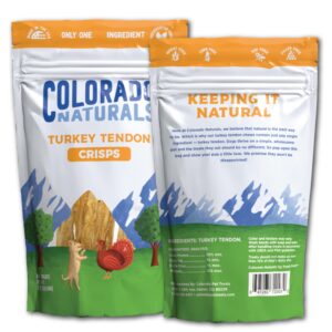 COLORADO NATURALS Turkey Tendon Chews, 3 oz – All-Natural, Made in USA, No Fillers or Preservatives – Great for Dental Health